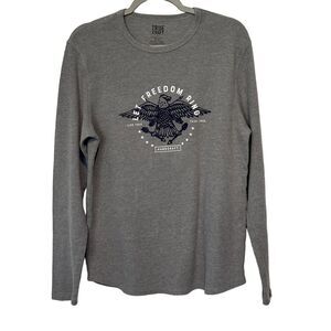 True Craft Men's Gray Long Sleeve‎ T-Shirt Let Freedom Ring Size L